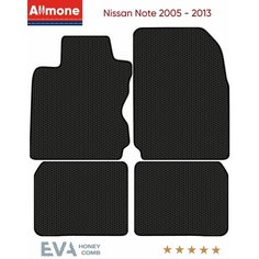 Коврики в салон ЭВА Allmone для Nissan Note (E11) 2005 - 2013, черные, 4шт. / Ниссан Нот