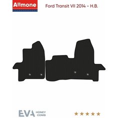 Коврики в салон ЭВА Allmone для Ford Transit 7 2014 - Н. В, черные, 2шт. / Форд Транзит 7