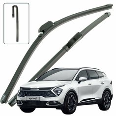 Дворники Kia Sportage (5) / Киа Спортейдж 2021 / 2022 Щетки стеклоочистителя бескаркасные автомобильные LYNXauto 650мм-450мм к-т 2шт.