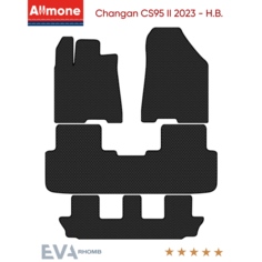 Коврики в салон ЭВА Allmone для Changan CS95 2 (suv) 2023 - Н. В. задний цельный, черные, 4шт. / Чанган