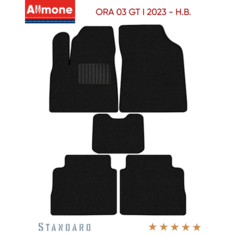 Коврики в салон текстильные Allmone "Стандарт" для ORA 03 GT 1 (Электро) 2023 - Н. В, черные, 5шт. / Ора 03 1