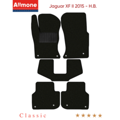 Коврики в салон текстильные Allmone "Классик" для Jaguar XF 2 (CC9) 2015 - Н. В, черные, 5шт. / Ягуар