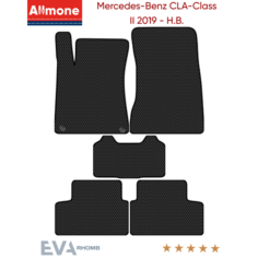 Коврики в салон ЭВА Allmone для Mercedes-Benz CLA-Class 2 (C118) 2019 - Н. В, черные, 5шт. / Мерседес