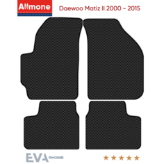 Коврики в салон ЭВА Allmone для Daewoo Matiz 2 (M150) 2000 - 2015, черные, 4шт. / Део Матиз 2