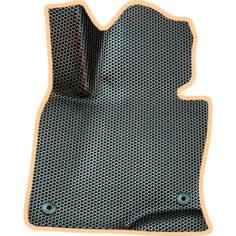 EVA коврик водительский для Mazda CX-5 II (2017-2023) / Мазда ЦХ-5 / 3Д лапка - без разреза / Черные соты, бежевый кант Evaformat