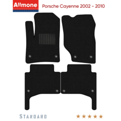 Коврики в салон текстильные Allmone "Стандарт" для Porsche Cayenne (957, 955) 2002 - 2010, черные, 4шт. / Порше Кайен