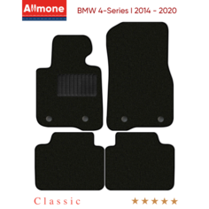 Коврики в салон текстильные Allmone "Классик" для BMW 4-Series 1 (F36) 2014 - 2020, черные, 4шт. / БМВ 4 Серии 1