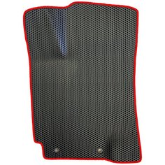 EVA коврик для Hyundai Solaris 1 Седан (2010-2017) водительский / Хендай Солярис 1 Седан / Черные соты, красный кант Evaformat