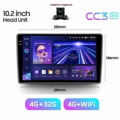Магнитола TEYES CC3 2K 4/32ГБ 10 дюймов (без переходной рамки!) Камера в подарок!