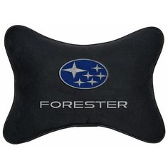 Подушка на подголовник алькантара Black с логотипом автомобиля SUBARU FORESTER Vital Technologies