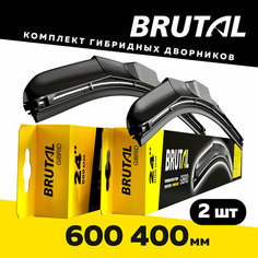 Щетки стеклоочистителя гибридные 600/400 комплект 2 штуки, BRUTAL