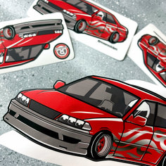 Наклейка JDM машинка Toyota Mark ll, FR DRIFT дизайн Resource Stickers