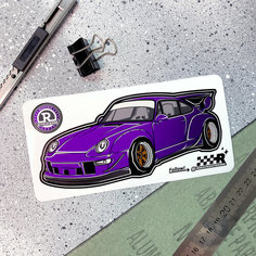 Виниловая наклейка машинка Porsche (фиолетовый) / Resource Stickers