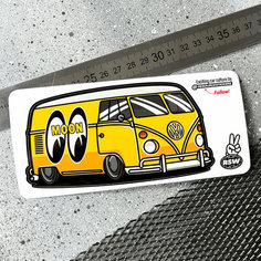 Виниловая наклейка машинка Volkswagen bus T1 желтый 13x6.5 Resource Stickers