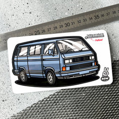 Виниловая наклейка машинка Volkswagen bus T3 синий 13.5x8 Resource Stickers