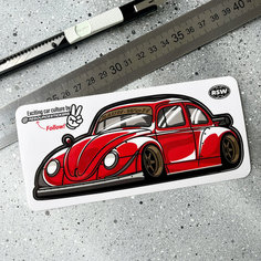 Виниловая наклейка машинка Volkswagen beetle widebody 15x6 Resource Stickers