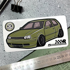 Наклейка машинка Volkswagen Golf 4 (хаки) Resource Stickers