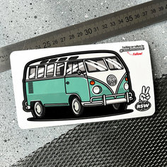 Виниловая наклейка машинка Volkswagen bus T1 зеленый 13x7.5 Resource Stickers