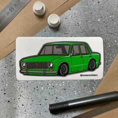 Наклейка машинка Жигули 2101 (зеленый) Resource Stickers