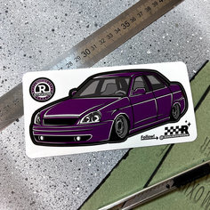 Наклейка машинка Приора (фиолетовый) Resource Stickers