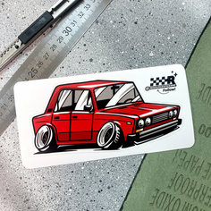 Наклейка машинка Жигули 2106 красная, Drift, 14х7 Resource Stickers