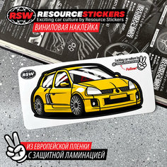 Наклейка машинка Renault Clio Rally желтый / Resource Stickers