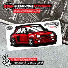 Наклейка машинка Renault 5 красный Resource Stickers