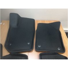 3D eva коврики Volkswagen Polo 5 с бортами Фольксваген Поло черные Эва коврики 2009-2020 Carply