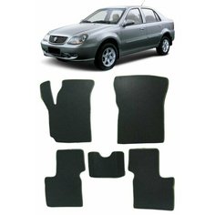 Ева коврики Geely Otaka ck 2005 - 2008/ Ева ЭВА сота/ цвет Коричневый c коричневой окантовкой / EVA Smart / коврики в салон автомобиля Джили