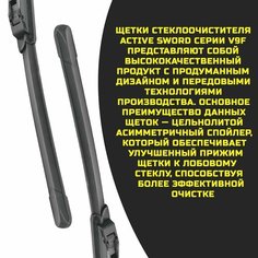 Бескаркасные щетки Hyundai Santa Fe V (MX5) 11.2023- (650+430мм) Active Sword