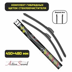 Бескаркасные щетки Mini Cooper (R56) 04.2012-10.2014 (450+480 мм) Active Sword