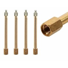 4шт 100мм Удлинитель - переходник вентиля колеса для подкачки шин (прямой) Латунь Noname