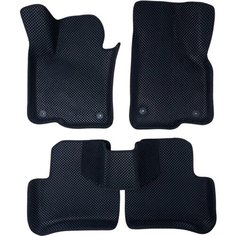 Автомобильные коврики ЕВА / EVA для Volkswagen Passat B6 2005-2010/ Фольксваген Пассат Б6 / 3D 3д / с бортами / черный-черный Gallex