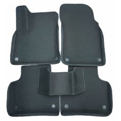 Автомобильные коврики ЕВА / EVA для Volkswagen Touareg III 2018-н. в. / Фольксваген Таурег 3 / 3D 3д / с бортами / черный-черный Gallex