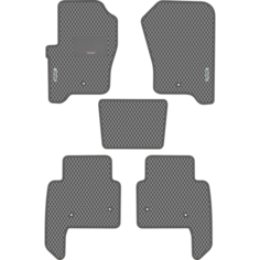 Автомобильные коврики EVA для Land Rover Range Rover Sport I (2005-2013), с каучуковым подпятником и 2 эмблемами, серые с серым кантом, ячейка - ромб Carstar