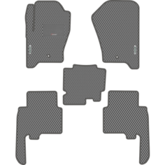 Автомобильные коврики EVA для Land Rover Discovery III (2004-2009), с каучуковым подпятником и 2 эмблемами, серые с серым кантом, ячейка - ромб Carstar