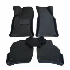 Автомобильные коврики ЕВА / EVA с бортами 3д+ / 3D+ для Volkswagen Passat B5 1996-2005 / Фольцваген Пассат Б5 черный(ромб)-черный / резиновый подпятник Gallex