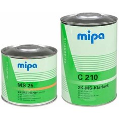 MIPA Прозрачный акриловый автомобильный лак C 210 2К 2:1 MS 1л. + Отвердитель MS 25, 0.5л. (Комплект)