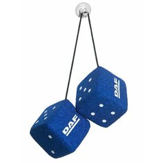 Игрушка вымпел на стекло автомобиля DAF - "Кубики-кости" (80х80мм), на присоске. Синяя (26565) Нет бренда