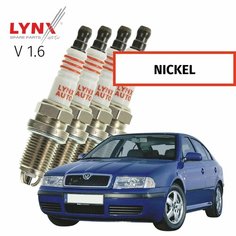 Свечи зажигания Skoda Octavia (1) / Шкода Октавия 1996-2002 2003 2004 2005 2006 2007 2008 2009 2010 V1.6 AEH, AKL, AVU, BFQ / никель, 4шт LYNXauto