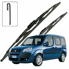 Дворники Fiat Doblo (1) 223 Фиат Добло минивэн рест. 2005 2006 2007 2008 2009 2010 2011 2012 2013 2014 2015 2016 Щетки стеклоочистителя каркасные для автомобиля 550мм-450мм к-т 2 шт. Lyn Xauto