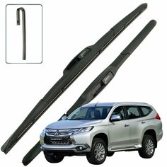Дворники Mitsubishi Pajero Sport (3) KS / Митсубиси Паджеро Спорт KC 2016 2017 2018 2019 2020 2021 Щетки стеклоочистителя гибридные ОЕМ для автомобиля LYNXauto 530мм-450мм к-т 2 шт.