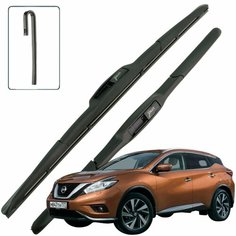 Дворники Nissan Murano (3) Z52 / Ниссан Мурано З52 2016 2017 2018 2019 2020 2021 2022 Щетки стеклоочистителя гибридные ОЕМ для автомобиля LYNXauto 650мм-450мм к-т 2шт.