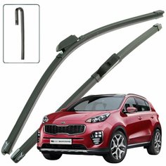Дворники Kia Sportage (4) QL / Киа Спортейдж 2016 / 2017 / 2018 / 2019 Щетки стеклоочистителя бескаркасные автомобильные LYNXauto к-т 2шт, 650мм-400мм
