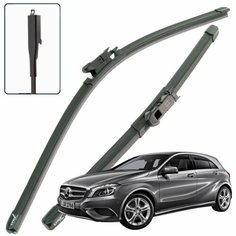 Дворники Mercedes-Benz A-Class (3) W176 / Мерседес А-класс хэтчбек дорестайлинг 2012 / 2013 / 2014 / 2015 Щетки стеклоочистителя бескаркасные автомобильные LYNXauto 600мм-480мм к-т 2шт.