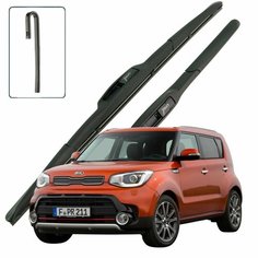 Дворники Kia Soul (2) PS / Киа Соул хэтчбек 5 дв. рест. 2017 / 2018 / 2019 Щетки стеклоочистителя гибридные ОЕМ для автомобиля LYNXauto к-т 2шт, 600мм-500мм