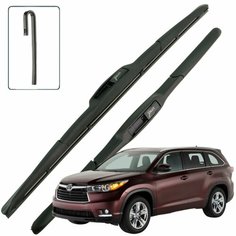 Дворники Toyota Highlander (3) XU50 / Тойота Хайлендер 50 2013 / 2014 / 2015 / 2016 / 2017 Щетки стеклоочистителя гибридные ОЕМ для автомобиля LYNXauto 650мм-500мм к-т 2шт.