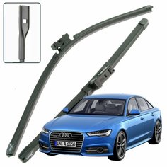 Дворники AUDI A6 (4) C7 / ауди А6 С7 седан рест. 2014 / 2015 / 2016 / 2017 / 2018 Щетки стеклоочистителя бескаркасные автомобильные LYNXauto, 650мм-530мм, к-т 2шт.