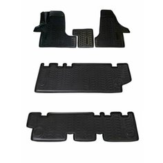 Коврики салона полиуретановые Aileron для VW T5/T6 Transporter, Caravelle. Multivan (2003-) (3D с подпятником)