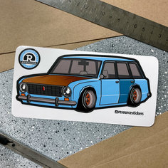 Наклейка машинка Жигули 2102 (голубой) Resource Stickers
